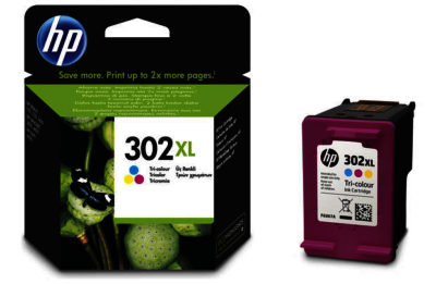 HP 302XL High Yield Tri-colour Ink Cartridge (F6U67AE). HP 302XL High Yield Tri-colour Ink Cartridge (F6U67AE).
